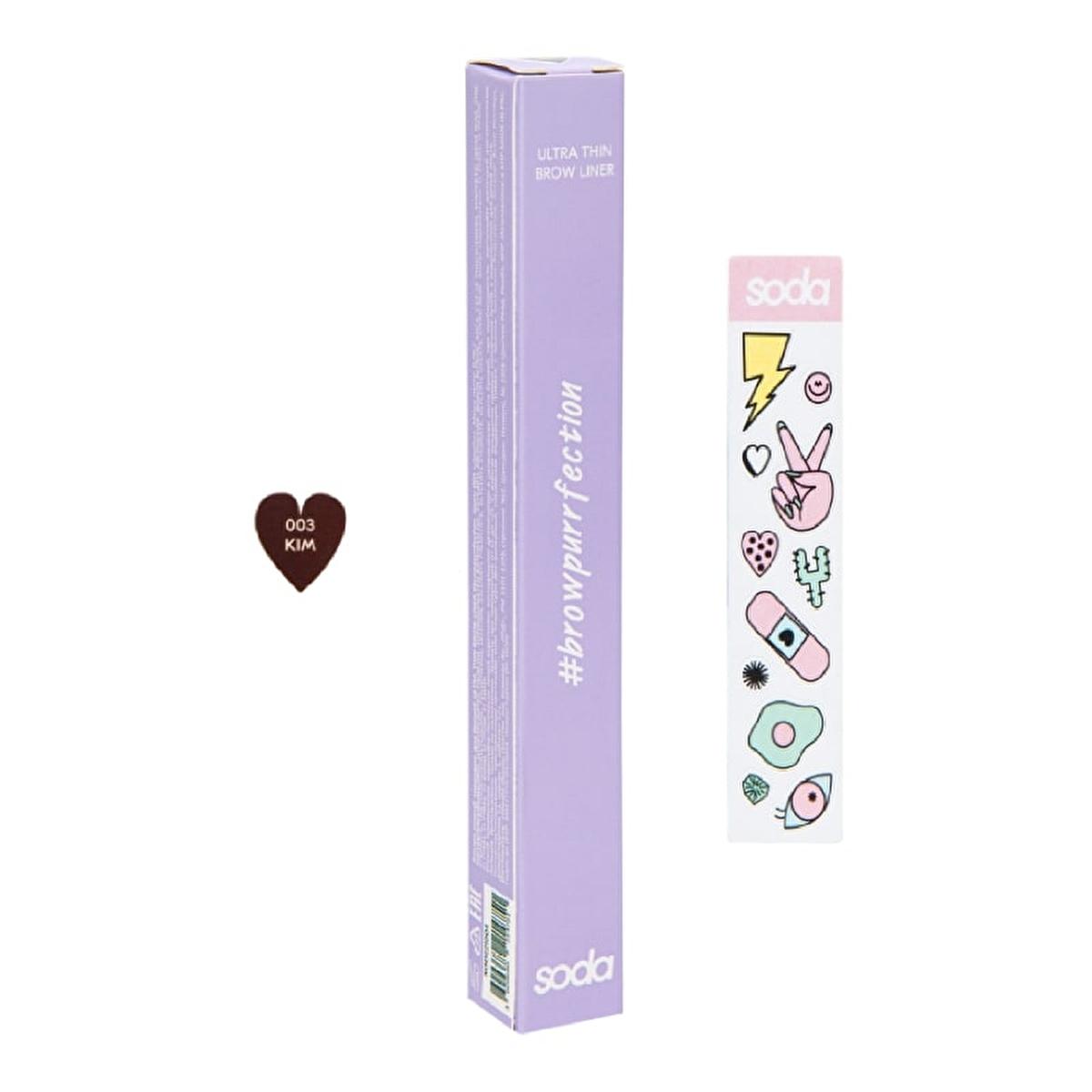 Soda Ultra Thin Brow Liner - Precise Eyebrow Definition with Long-Lasting Formula - Eyebrow Liner, Ultra-Thin Brow Pencil