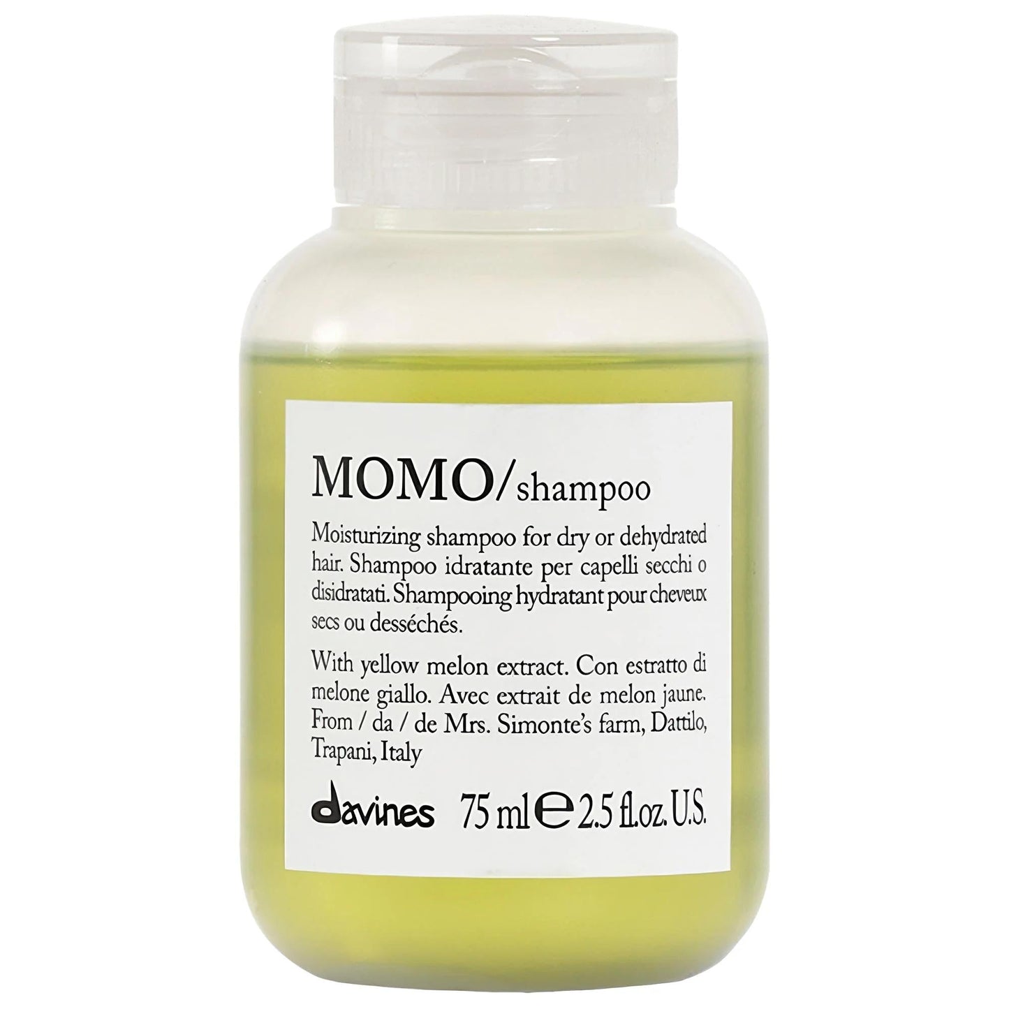 Davines Mini MOMO Hydrating Shampoo for Dry Hair - Sulfate-Free, Paraben-Free, Natural Hair Care