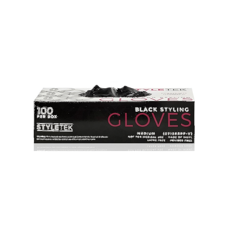 Styletek Black Powder Free Gloves 100ct - M2G