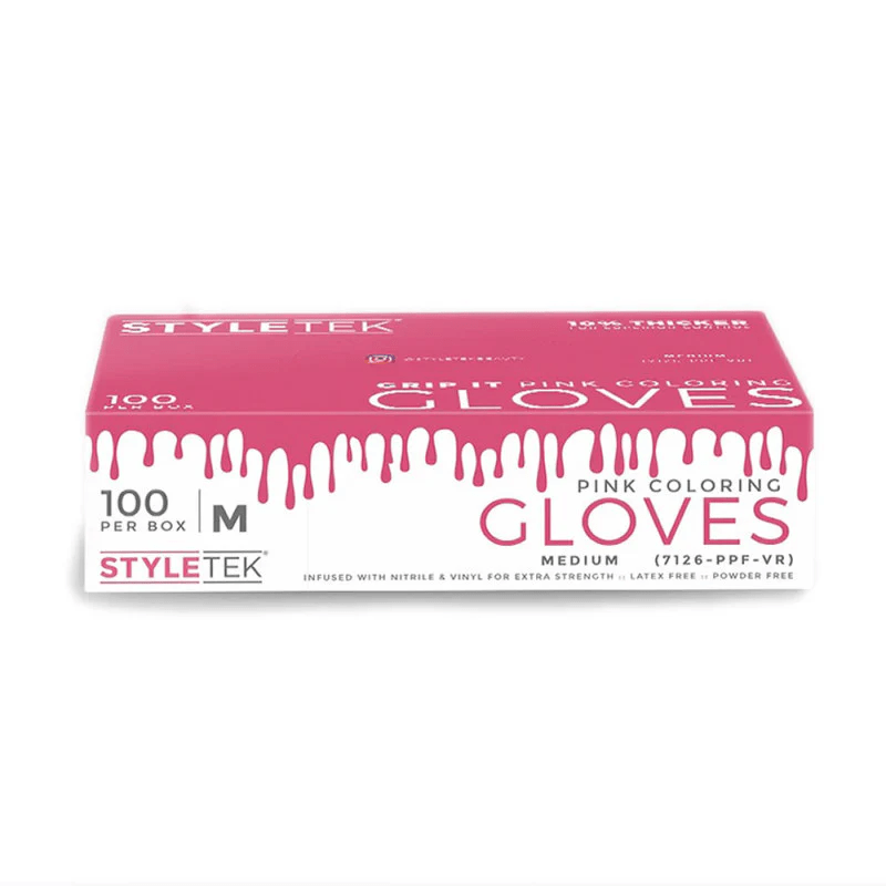 Styletek Pink Powder Free Gloves 100pk - M2G