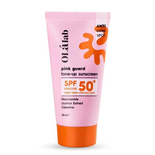 Olalab Pink Guard Tone Up Sunscreen 50ml - UVA & UVB Protection, Evens Skin Tone, Cruelty-Free