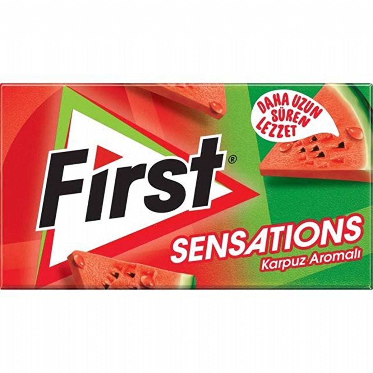 First Sensations Sugar-Free Watermelon Flavored Chewing Gum - Refreshing Breath Freshener, 27g