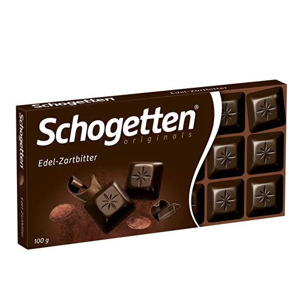 Schogetten Premium Bitter Chocolate Bar - 100g, Rich Cocoa & Hazelnut Flavor, Perfect for Dark Chocolate Lovers