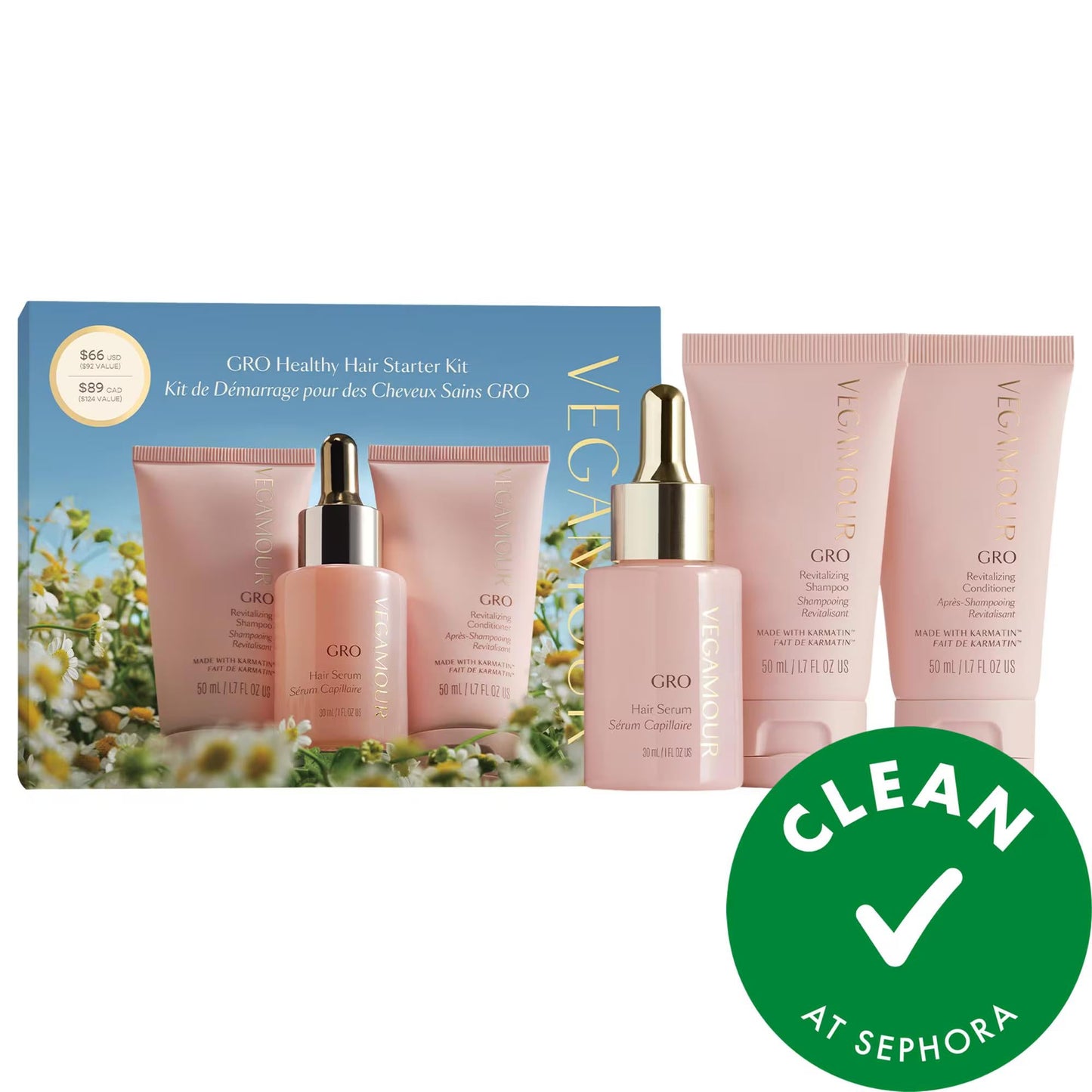 Vegamour Healthy Hair Starter Set: Hair Growth Serum, Thickening Shampoo & Conditioner | Vegan, Cruelty-Free Solutions for Thinning Hair