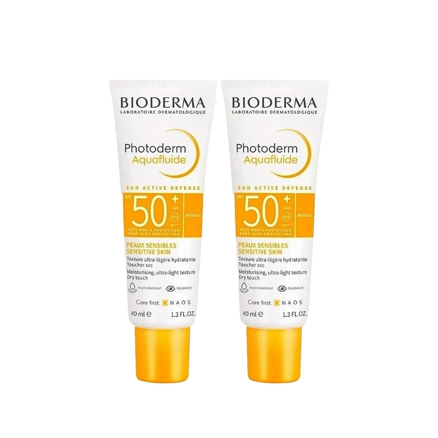 Bioderma Photoderm SPF 50+ Sunscreen: High Protection Aquafluide for Sensitive Skin (2 x 40ml)