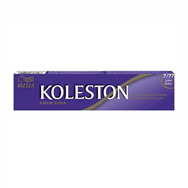 Koleston Permanent Hair Dye - I_õltõlõ Kahve 7/77, Long-Lasting Color & Shine for Grey Hair Coverage