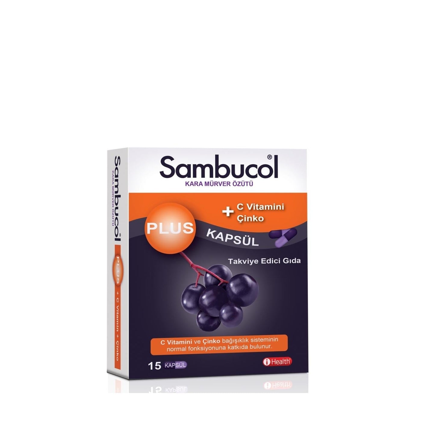 Sambucol Plus Black Elderberry Supplement Capsules - Immune System Support with Vitamin C & Zinc
