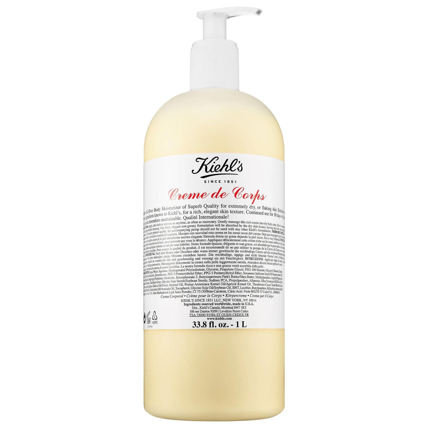 Kiehl's Cr�me de Corps: Ultra Hydrating Body Lotion with Squalane & Cocoa Butter | Moisturizes Dry Skin | Refillable & Paraben-Free