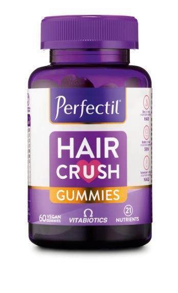 Vitabiotics Perfectil Hair Crush 60 Gummies - Promotes Healthy Hair Growth with Vitamins & Minerals