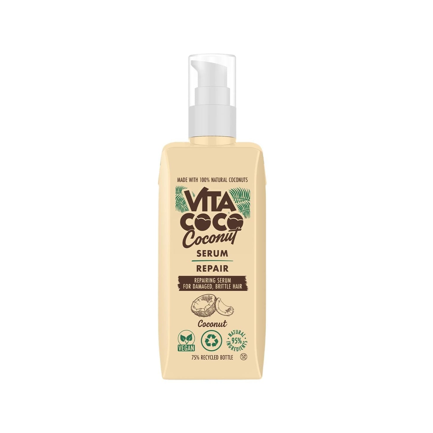 Vita Coco Nourishing Hair Serum for Damaged Hair Repair - 150ml, Coconut-Based Hair Care