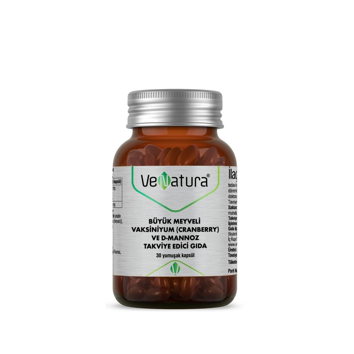 VeNatura Cranberry and D-Mannose Dietary Supplement for Urinary Tract Health - 30 Capsules, Natural UTI Prevention