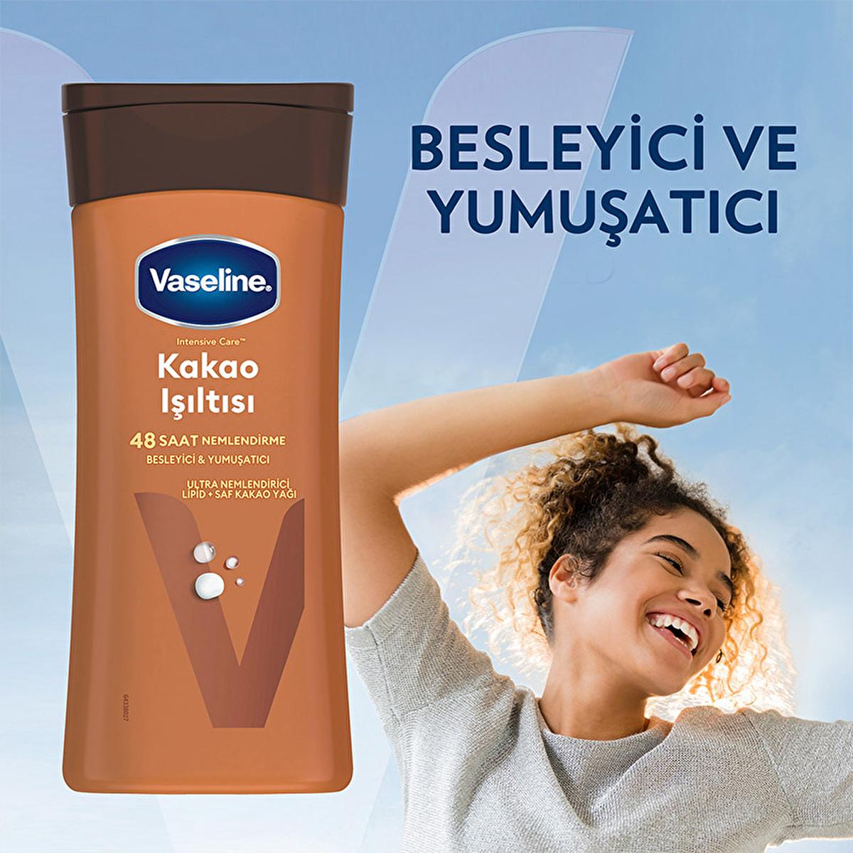 Vaseline Cocoa Glow Body Lotion - 48 Hour Moisturization, Ultra Hydrating Lipid Formula, Non-Greasy Texture for Dry Skin