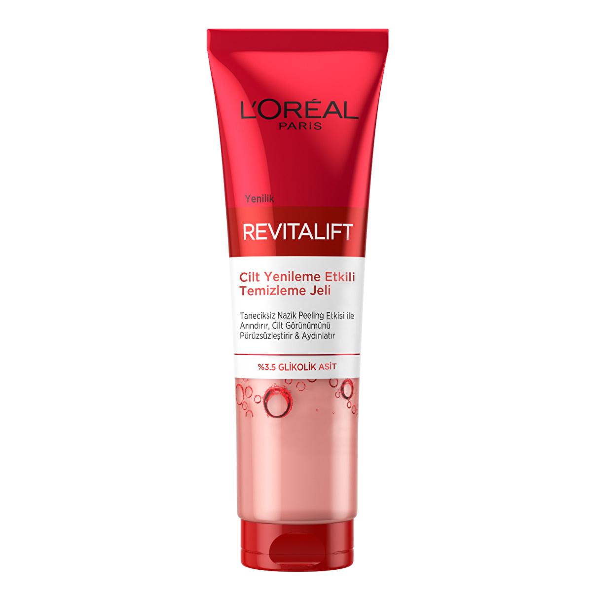 Loreal Paris Revitalift Skin Renewing Cleansing Gel - Anti-Aging Glycolic Acid Facial Cleansing Gel for Smoother Skin