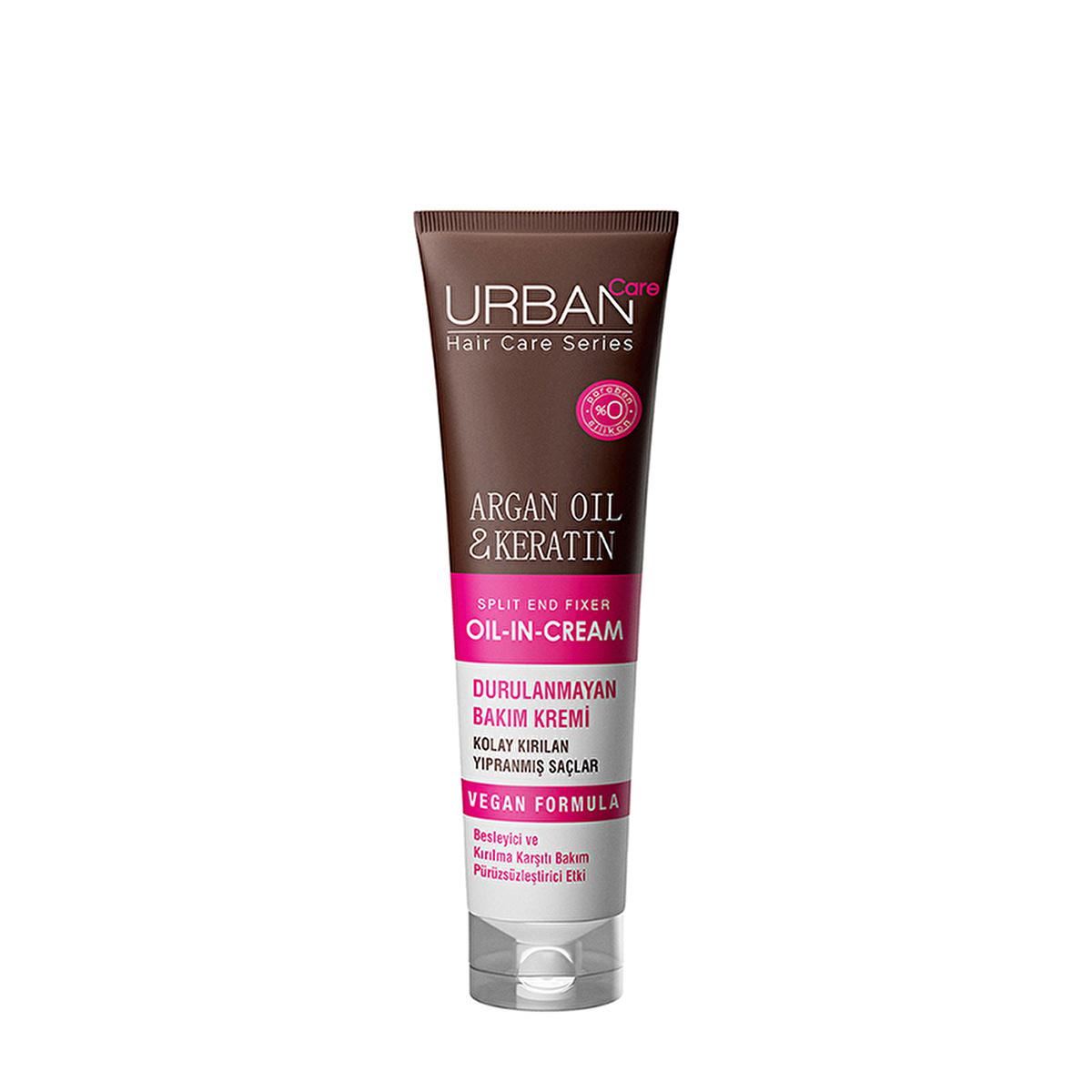Urban Care Argan Oil & Keratin Leave-In Hair Cream: Anti-Breakage, Frizz Control & Damage Repair, 5.07 fl oz