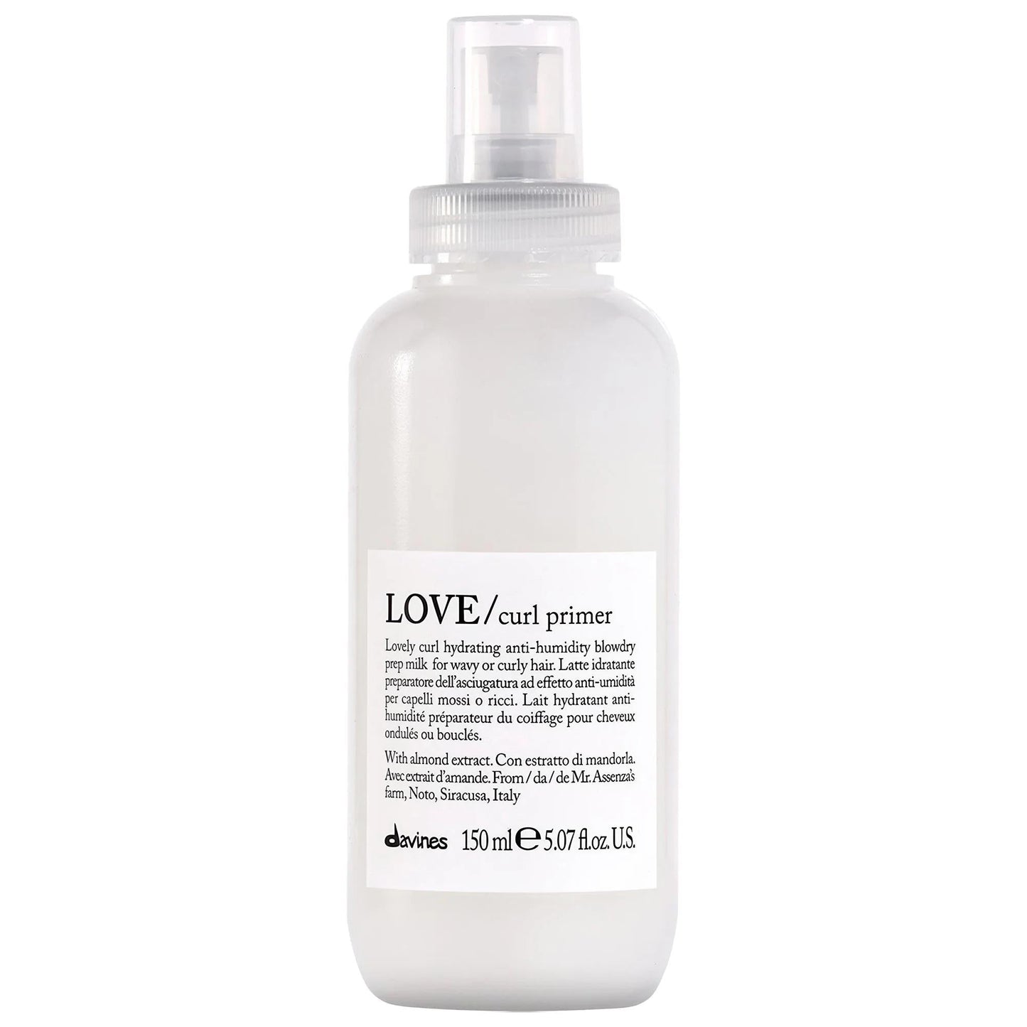 LOVE Curl Primer For Curly Hair - Hydrating, Detangling, Heat Protection - Vegan, Sulfate-Free