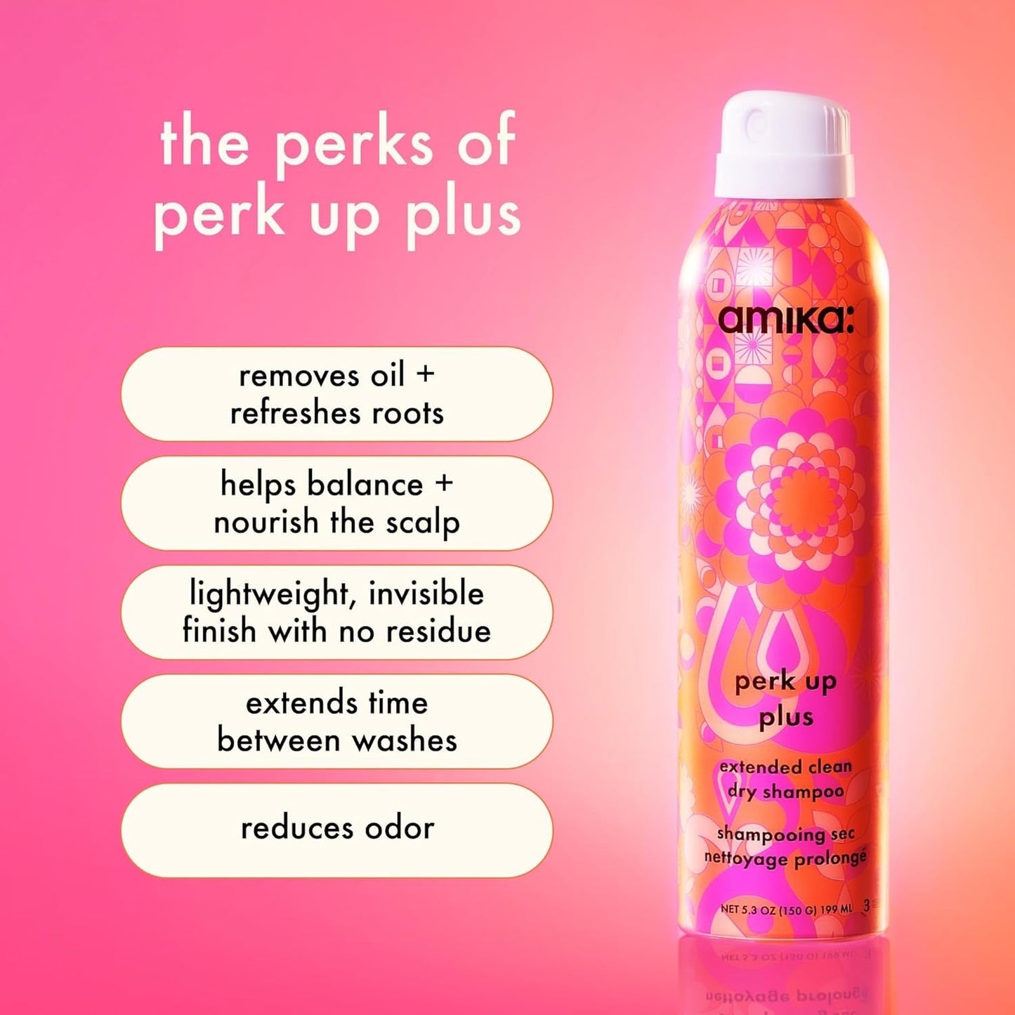 Amika Perk Up Plus Extended Clean Dry Shampoo - M2G
