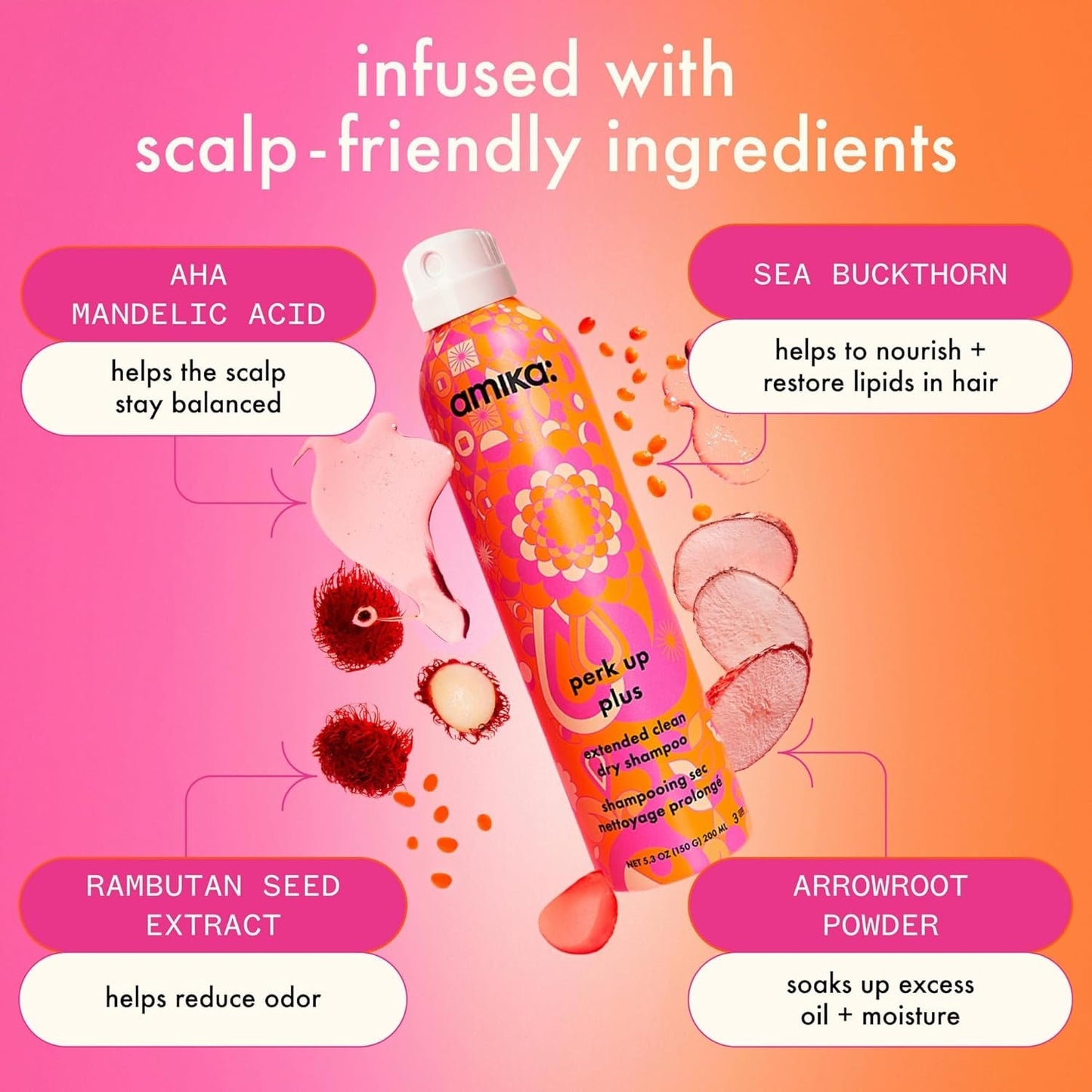 Amika Perk Up Plus Extended Clean Dry Shampoo - M2G