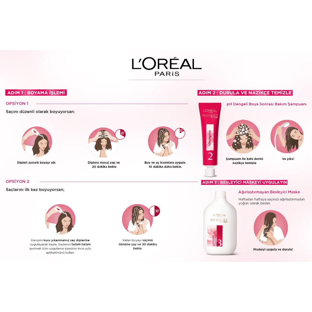 Loreal Paris Excellence Creme Hair Dye - 7.1 Küllü Kumral - Nourishing Permanent Hair Color for At-Home Use