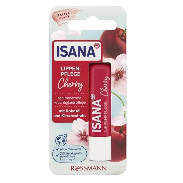 Isana Vegan Lip Balm with Cherry Extract & Coconut Oil - Natural, Dermatologically Tested, FSC Certified Packaging