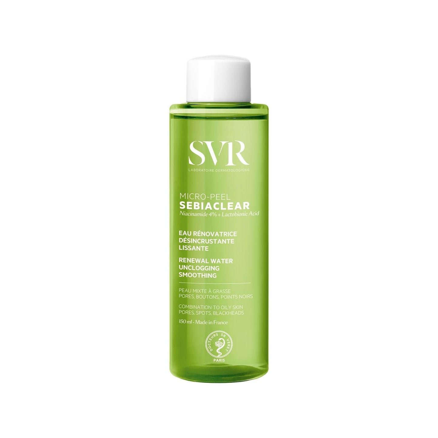 SVR Sebiaclear Micro Peel: Pore Tightening Toner with Salicylic & Niacinamide for Blackhead & Acne Treatment, Refining & Exfoliating Skin Texture