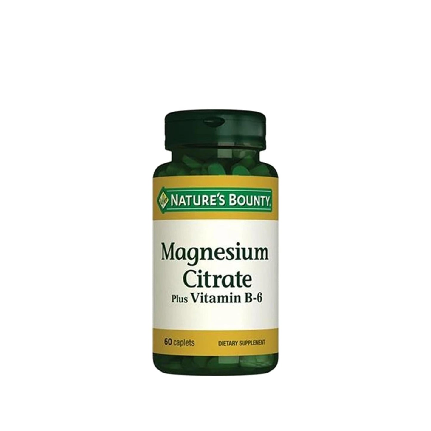 Nature's Bounty Magnesium Citrate Plus Vitamin B-6 Supplement - 60 Tablets for Muscle & Nerve Support