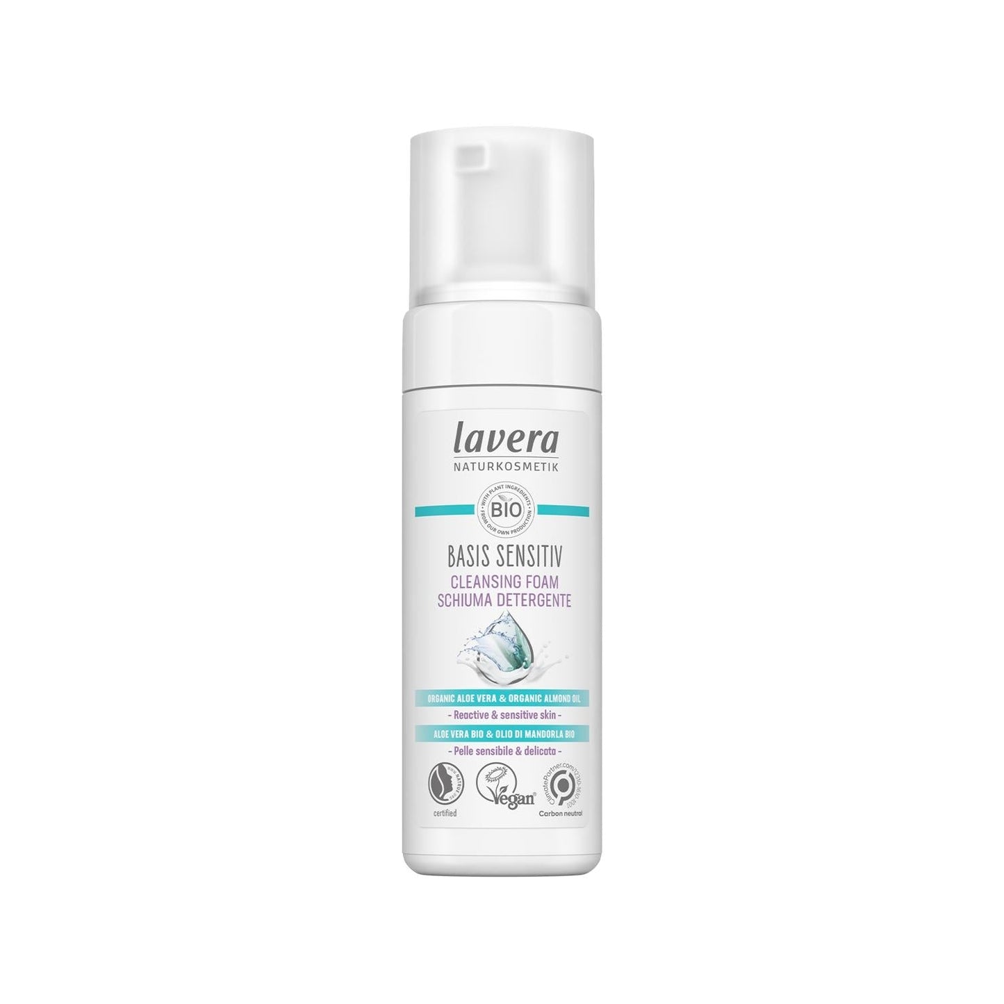 Lavera Basis Sensitiv: Gentle Facial Cleansing Foam - Natural Face Wash for Sensitive Skin - 5.07 fl oz