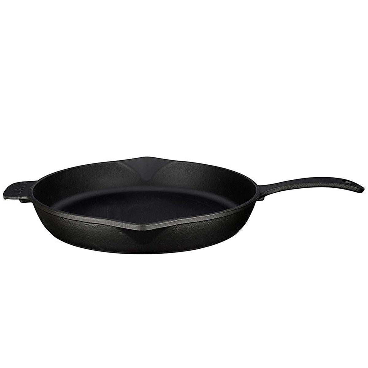 LAVA Cast Iron Frying Pan - 34 cm Diameter, Enamel Coated, Durable Cookware for Healthy Cooking