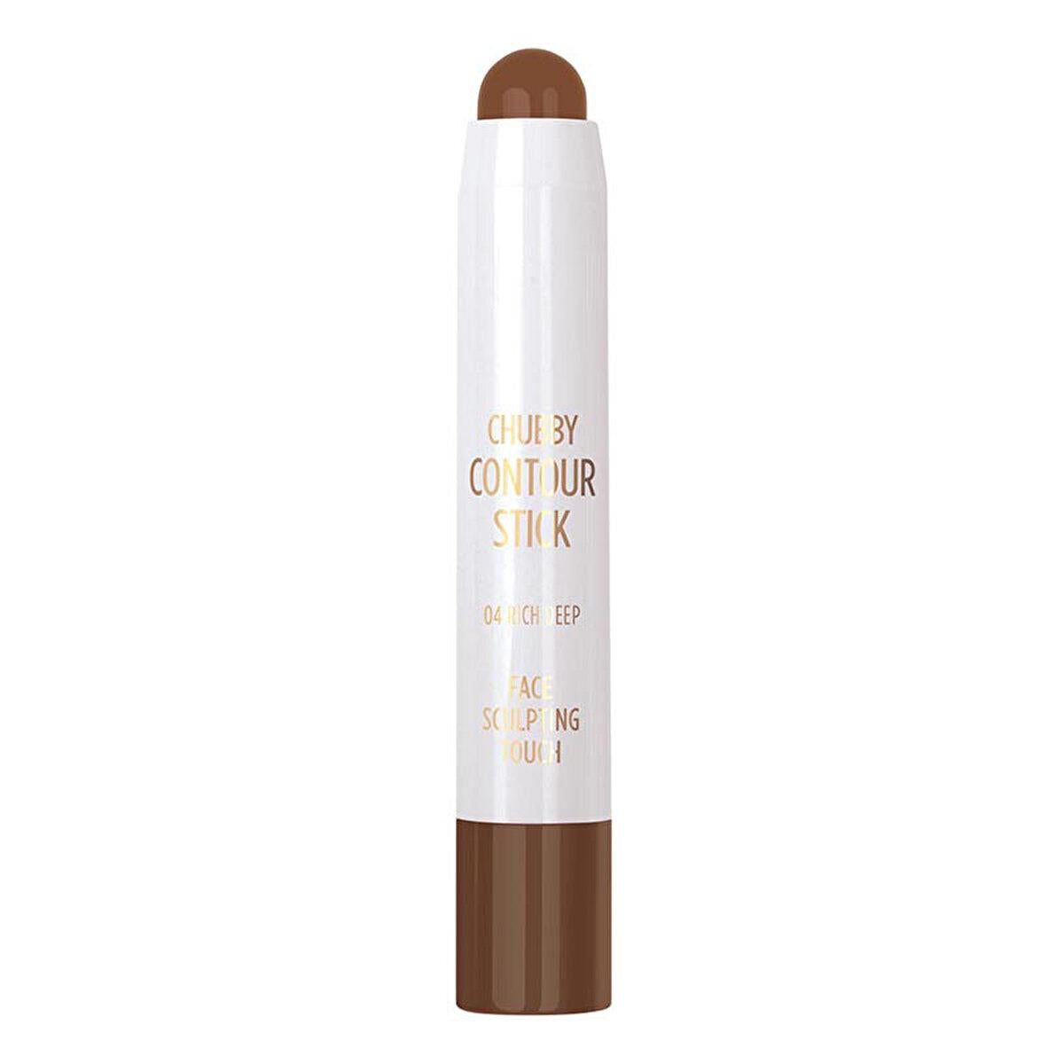 Golden Rose Chubby Contour Stick 04 Rich Deep - Vegan Contouring Makeup for Facial Sculpting