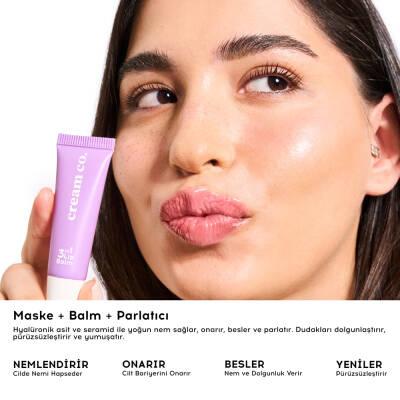 Cream Co. 3in1 Natural Lip Balm with Hyaluronic Acid & Ceramide - Moisturizing, Nourishing, and Protecting Lips
