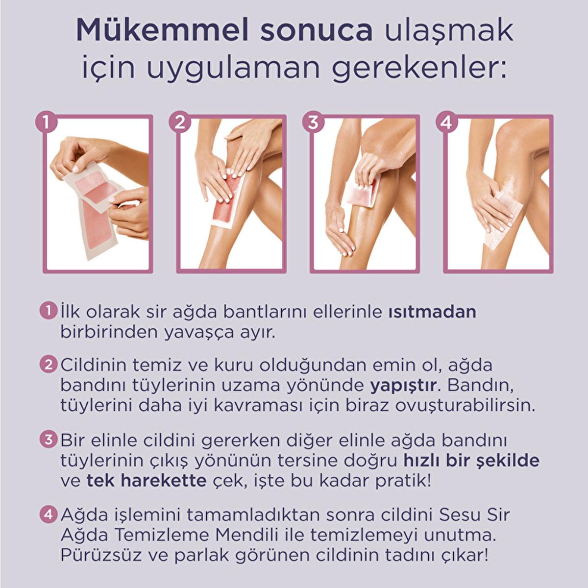 Sesu Sensitive Skin Wax Strips Set - 40 Count, Sugar-Free, Easy Hair Removal for Body & Face