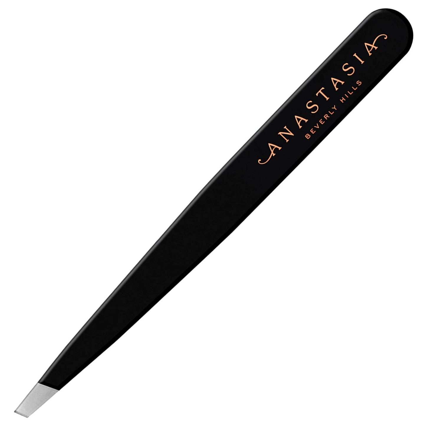 Slant-Tip Stainless-Steel Precision Tweezers - Professional Grooming Tool for Precise Eyebrow Shaping
