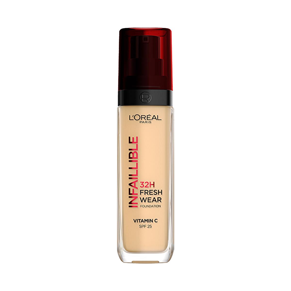 Loreal Paris Infaillible 32H Fresh Wear Vitamin C Foundation - Long-Lasting, High Coverage Makeup with SPF 25