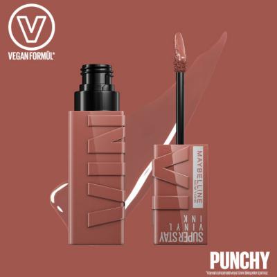 Maybelline New York Super Stay Vinyl Ink Liquid Lipstick - 120 Punchy, Long-Lasting Lip Gloss for Vibrant Color