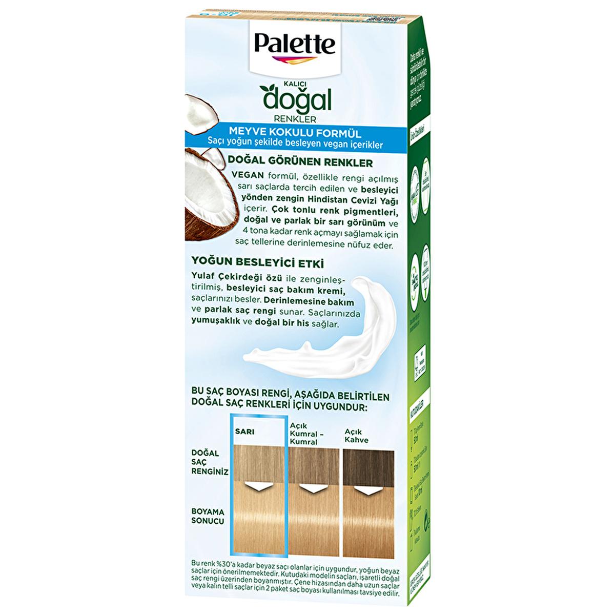 Palette Natural Light Blonde Hair Dye 10-0 - Permanent, Natural Ingredients Enriched Formula