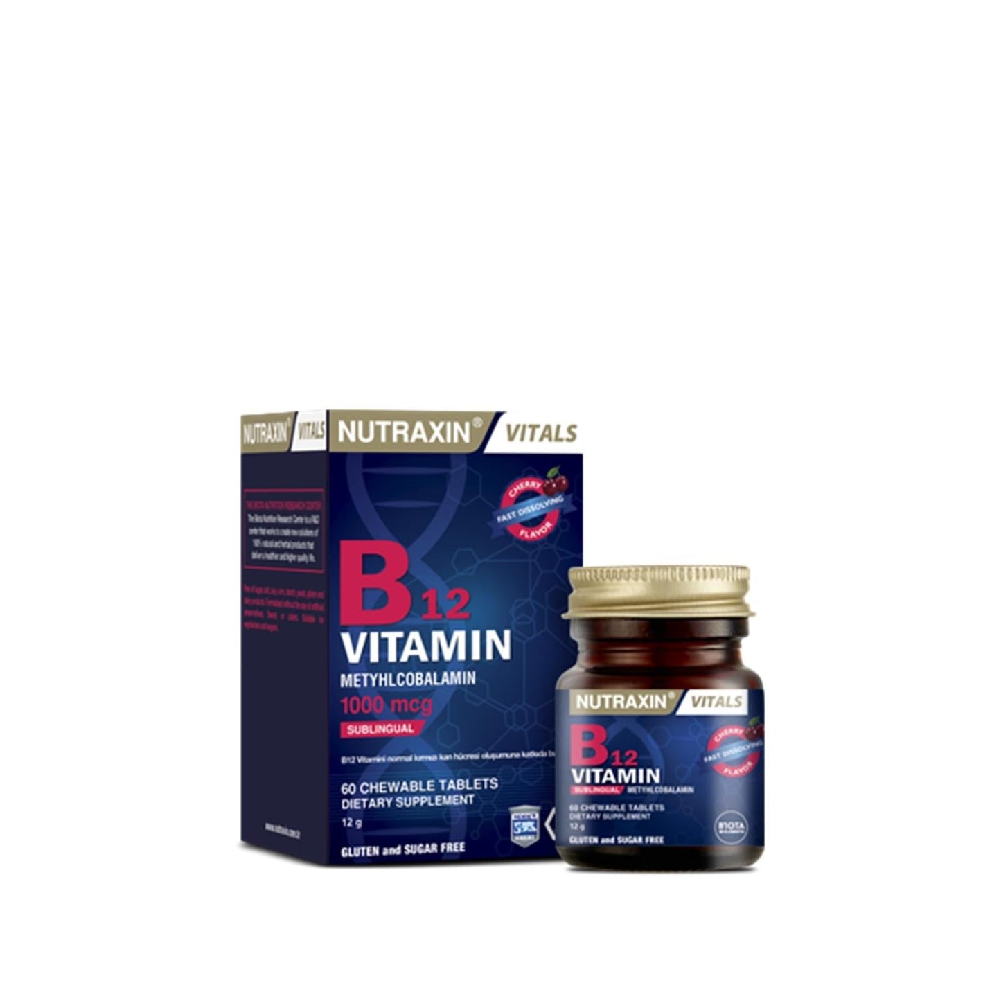 Nutraxin Vitamin B12 Supplement 60 Tablets - Boost Energy & Nerve Function