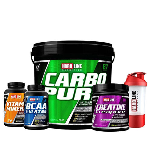 Hardline Carbopure 4000 Gr + Creapure + Vitamin Mineral + BCAA 4:1:1 Combination