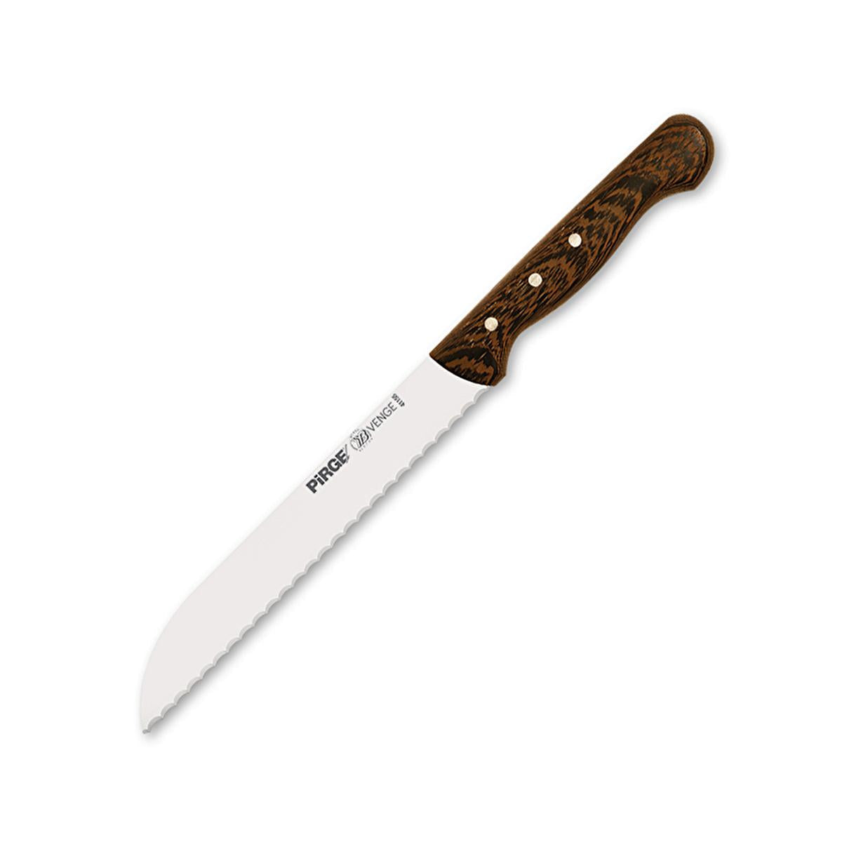 Pirge Sultan Bread Knife - High-Carbon Stainless Steel, Ergonomic Wooden Handle, 6.89 inches - Traditional Cutting Experience