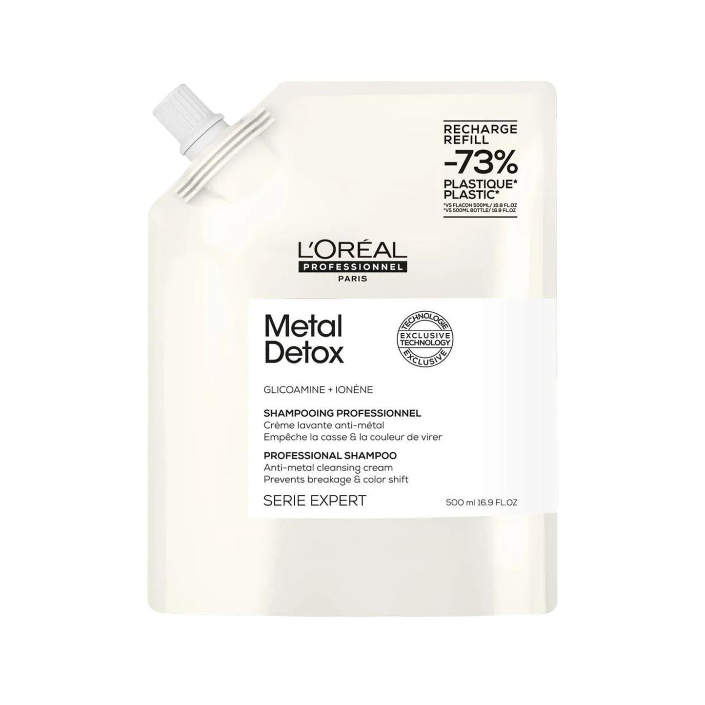 L'Oreal Professionnel Metal Detox Shampoo: Color-Treated & Bleached Hair - Anti-Metal, Clarifying, Purifying - 500ml Refill