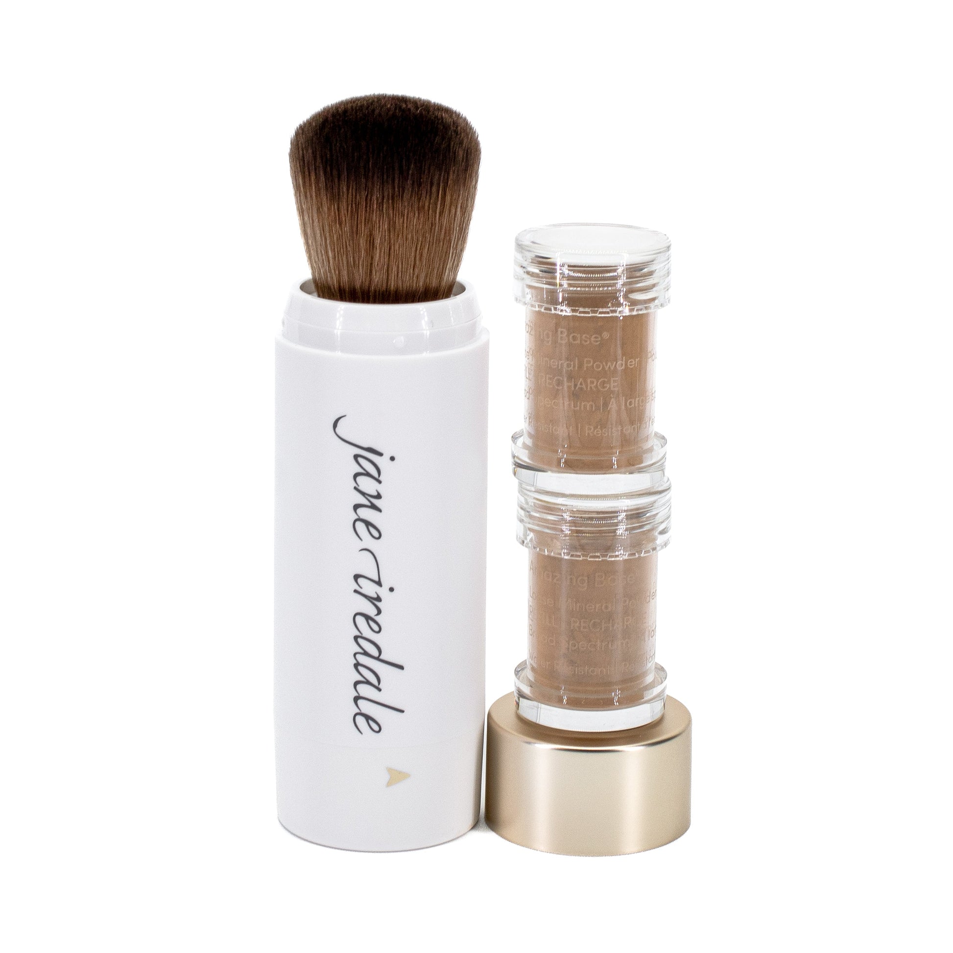 jane iredale Amazing Base Loose Mineral Powder Refillable Brush SPF15 WARM BROWN 0.18oz - New - M2G