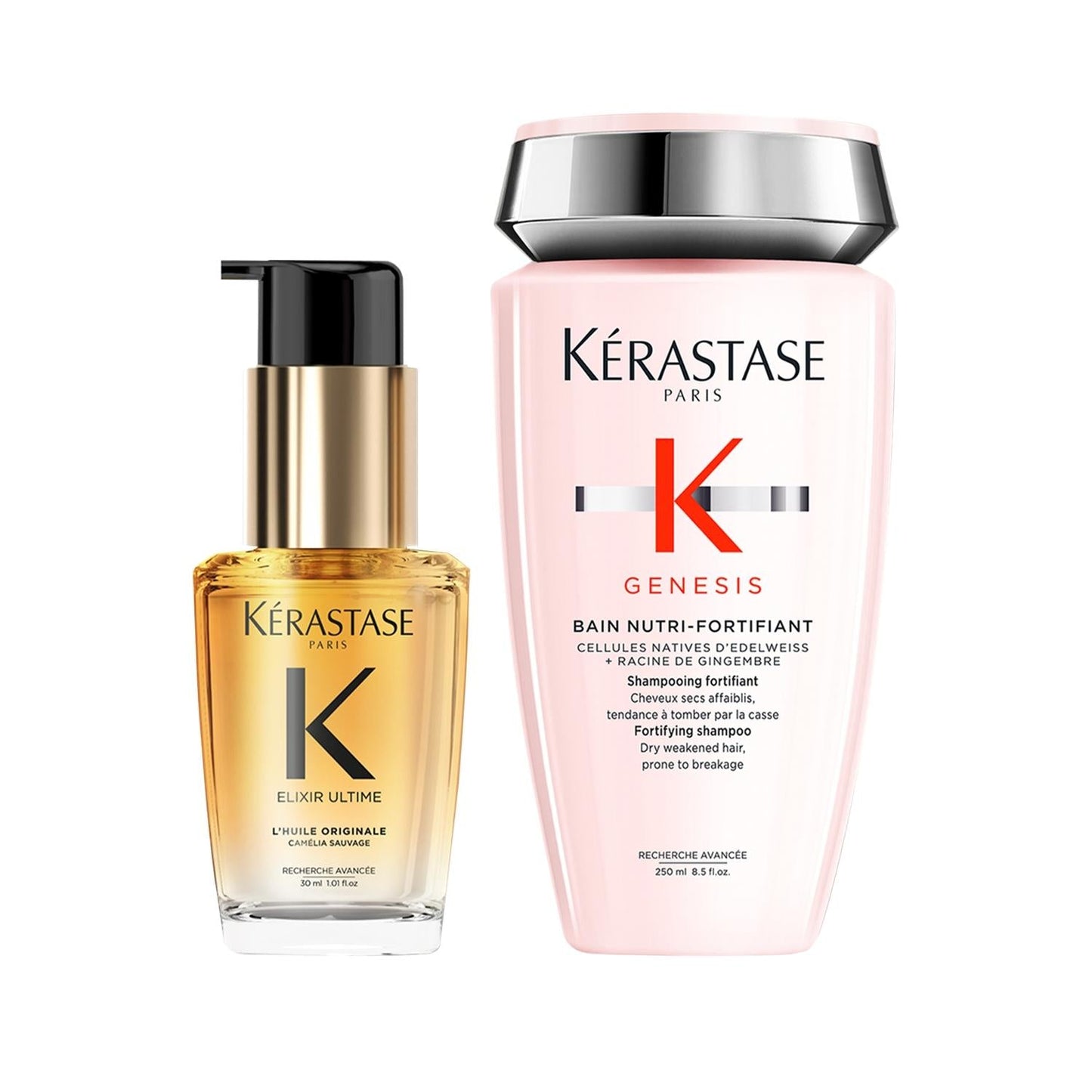 Kerastase Elixir & Genesis Hair Care Set: Reduce Hair Loss, Strengthen & Thicken Hair - Premium Anti-Hair Fall Treatment
