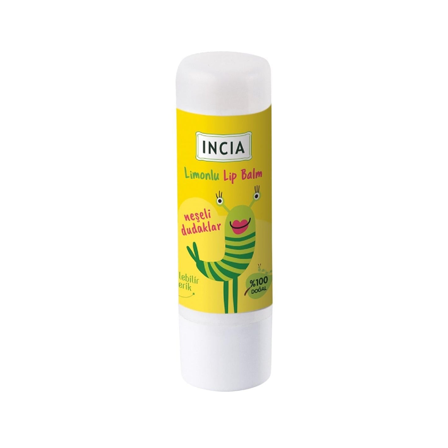 INCIA Kids Lemon Flavored Lip Balm for Children - Moisturizing, Protective, and Fun - 6g
