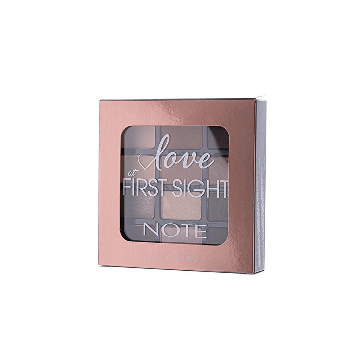 Note Cosmetics Love at First Sight Eyeshadow Palette - 12 Highly Pigmented Colors, Matte, Metallic & Shimmer - Long Lasting & Vitamin E Infused