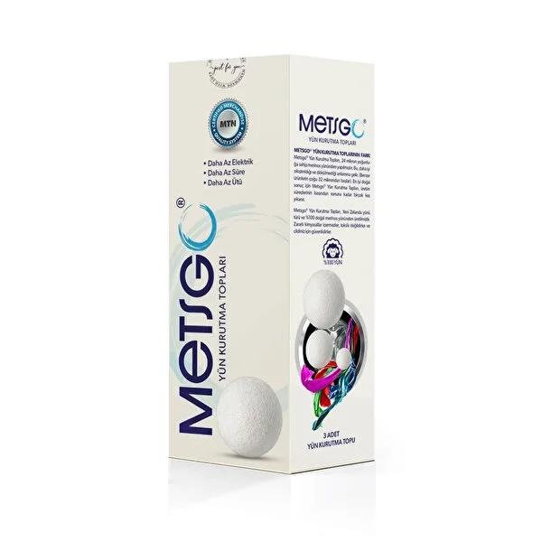Metsgo Merino Wool Dryer Balls (3-Pack) - Natural Laundry, Reduce Wrinkles & Drying Time, Eco-Friendly