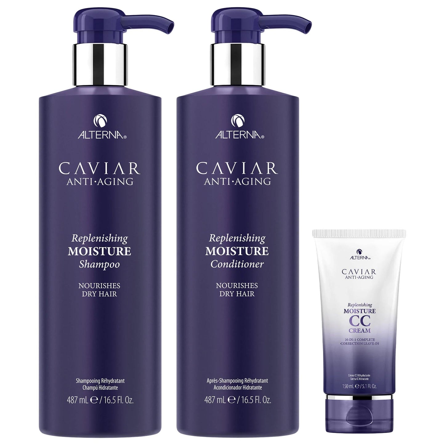 Alterna Replenishing Moisture Hair Care Set: Anti-Aging, Hydration & Shine - Sulfate-Free, Caviar Extract, & Thermal Protection for Dry, Damaged Hair