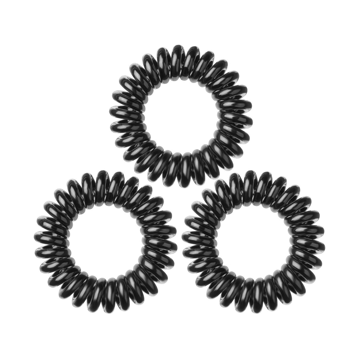 Invisibobble Power True Black Extra Strong Hair Ties - 3 Pack, Strong Hold for Thick Hair