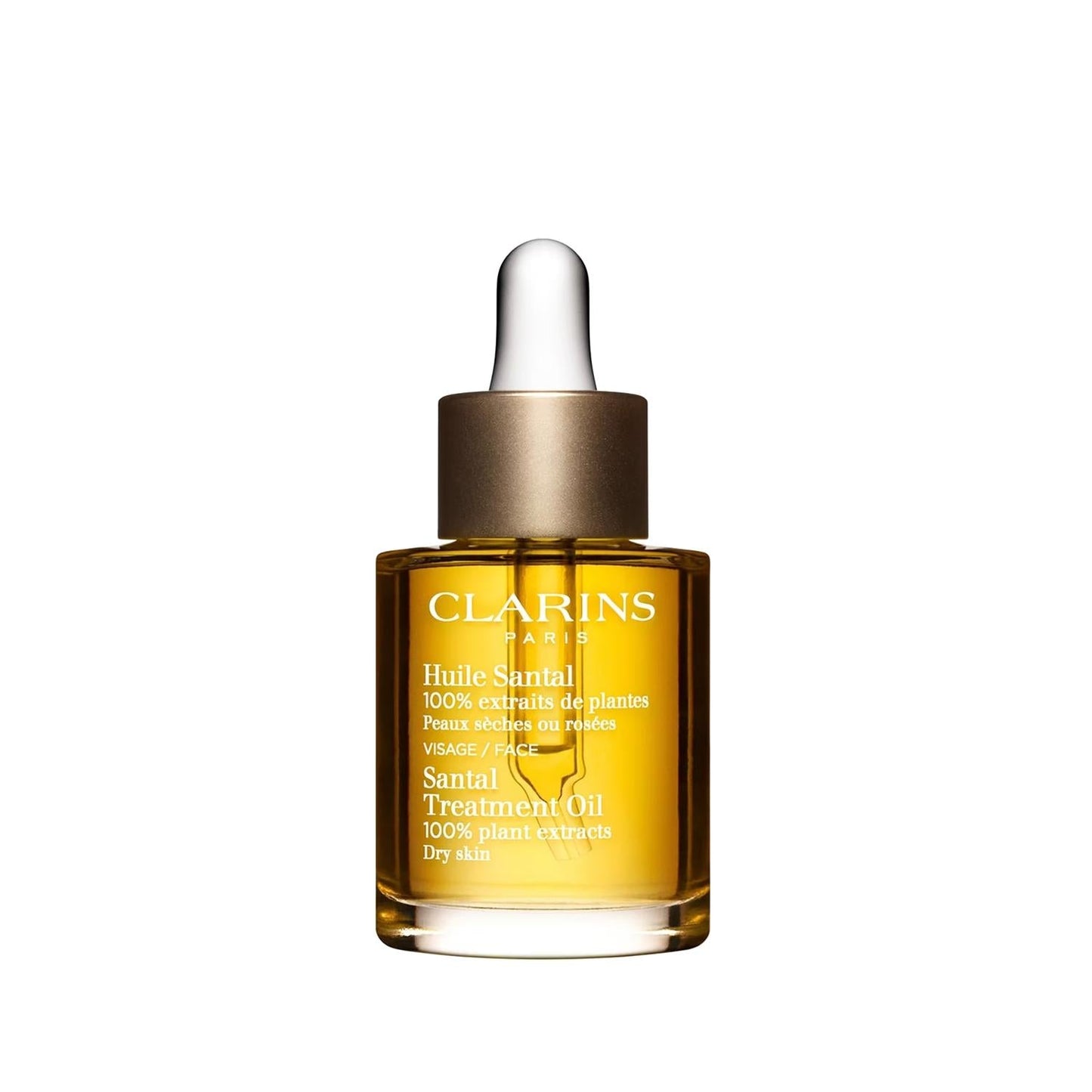 Clarins Huile Visage Santal: Hydrating Facial Oil for Dry, Sensitive Skin | Sandalwood Face Care Oil (30ml)