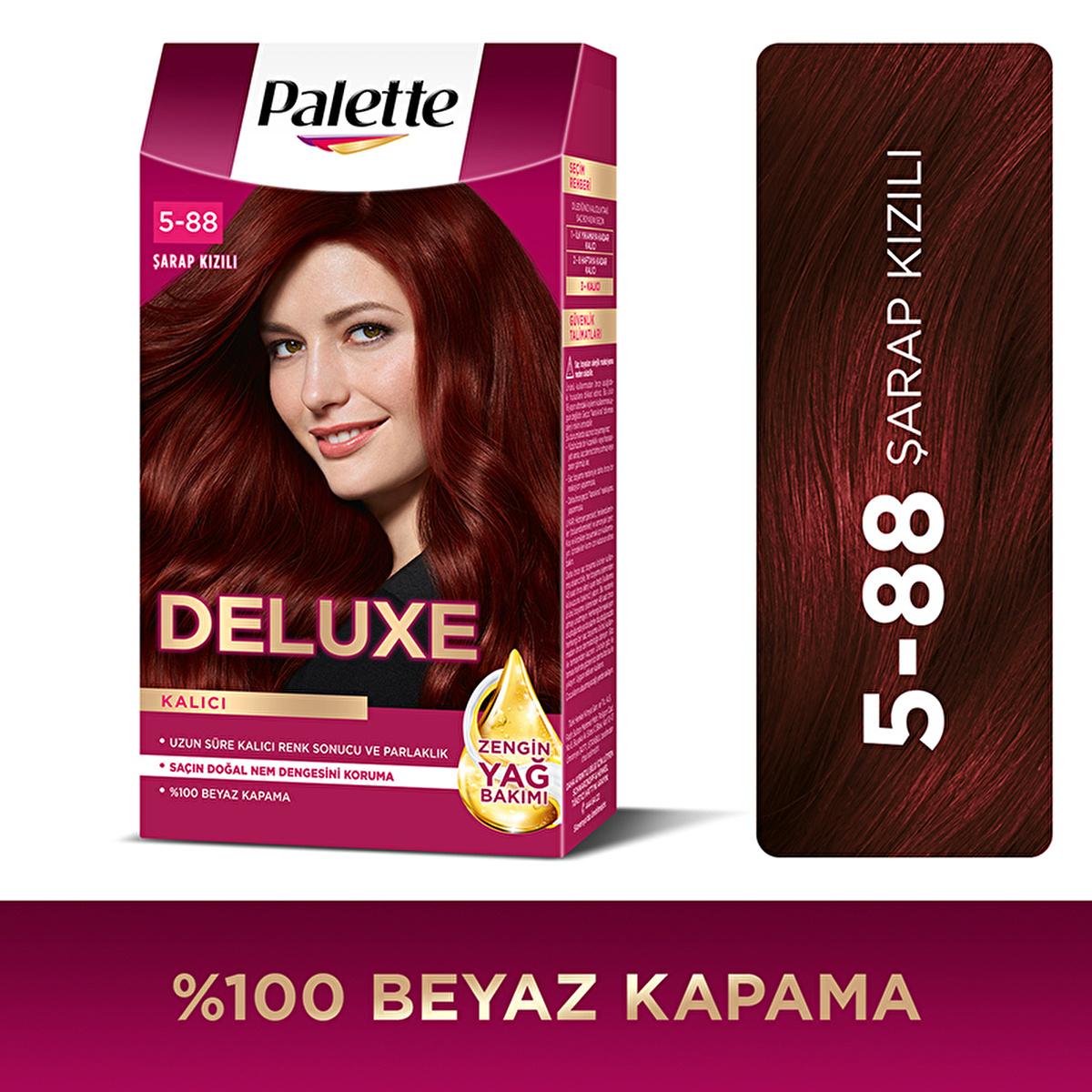 Palette Deluxe Şarap Kızılı Hair Dye - Long-Lasting Wine Red Hair Color with Nourishing Properties