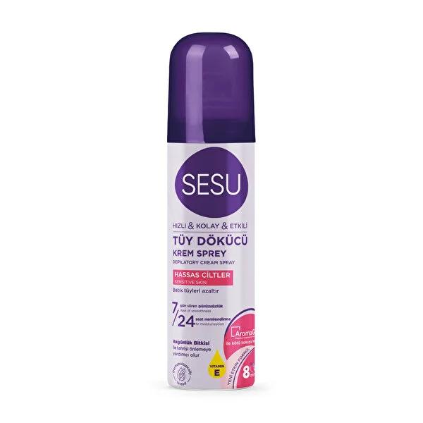 Sesu Hair Removal Foam for Sensitive Skin: Painless, Fast, & Moisturizing - Vitamin E & Aromaguard - 150ml