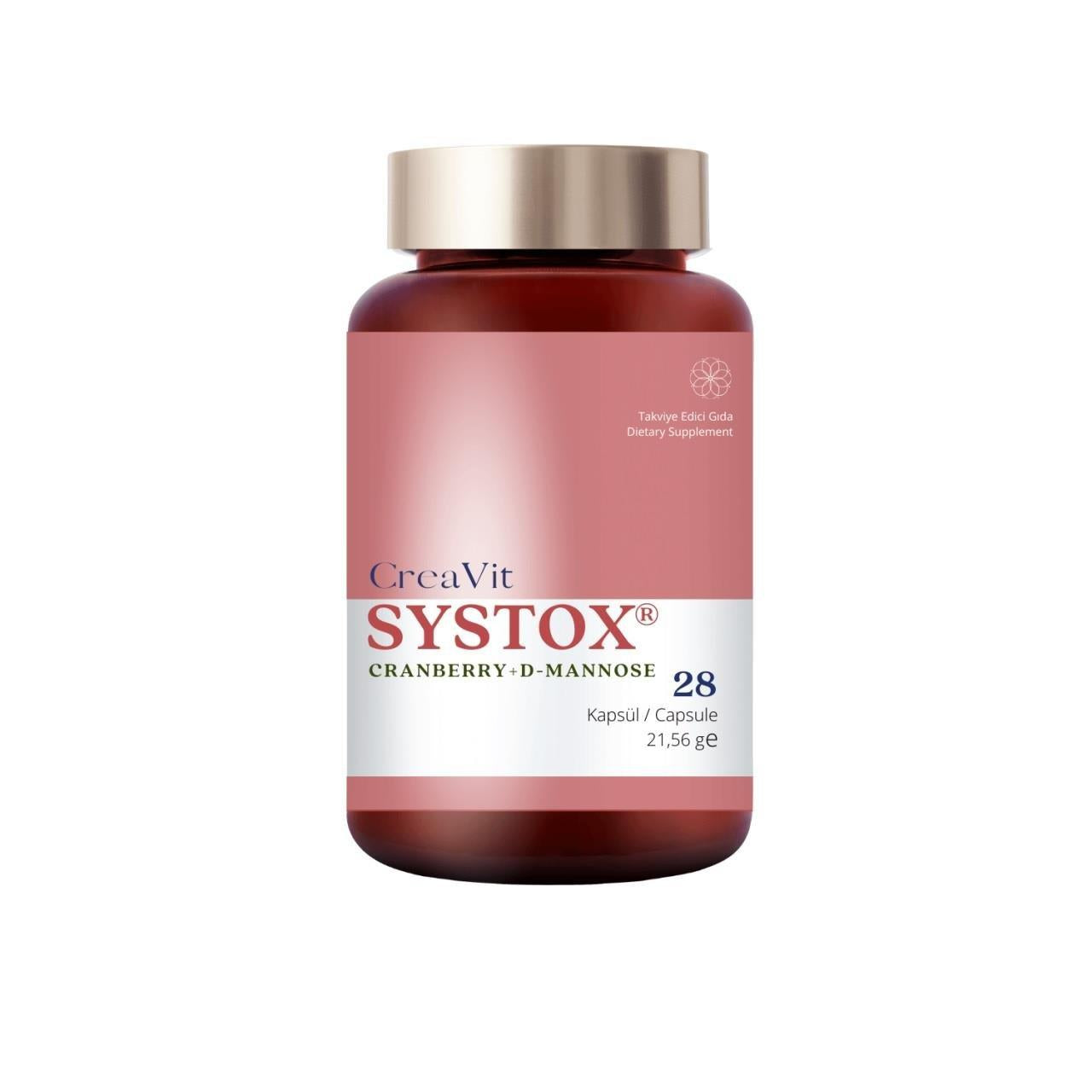 CreaVit Systox Cranberry & D-Mannose Dietary Supplement for Urinary Tract Health - 28 Capsules