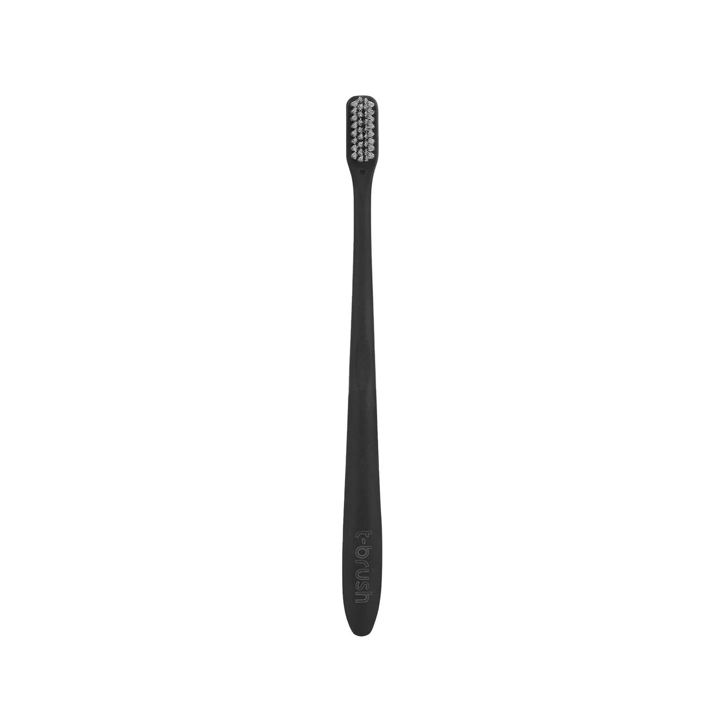 T-Brush Biodegradable Toothbrush Medium Hard Bristles Black - Eco-Friendly Oral Hygiene